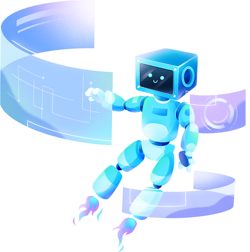 机器人编程完整插画-小机器人编程场景