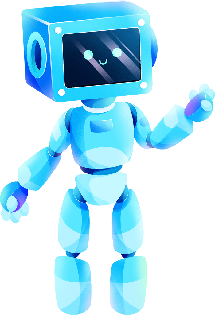 机器人编程完整插画-小机器人